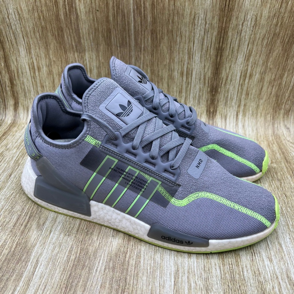 adidas NMD_R1 V2 Men's Size 14 Grey Signal Green Boost Running Shoes GY6163